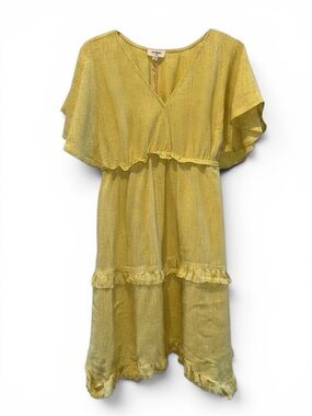 Umgee Yellow Pullover Boho Dress - NWT Size M/L